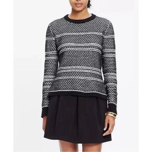 Madewell Black White Fine Knit Crew Neck Pullover Sweater Small